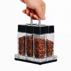 Coffee Bean Cellars (6 glass tubes), with Stand - Transparent 